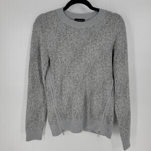 The Kooples Sport Grey Knit Crewneck Zipper Sweater S